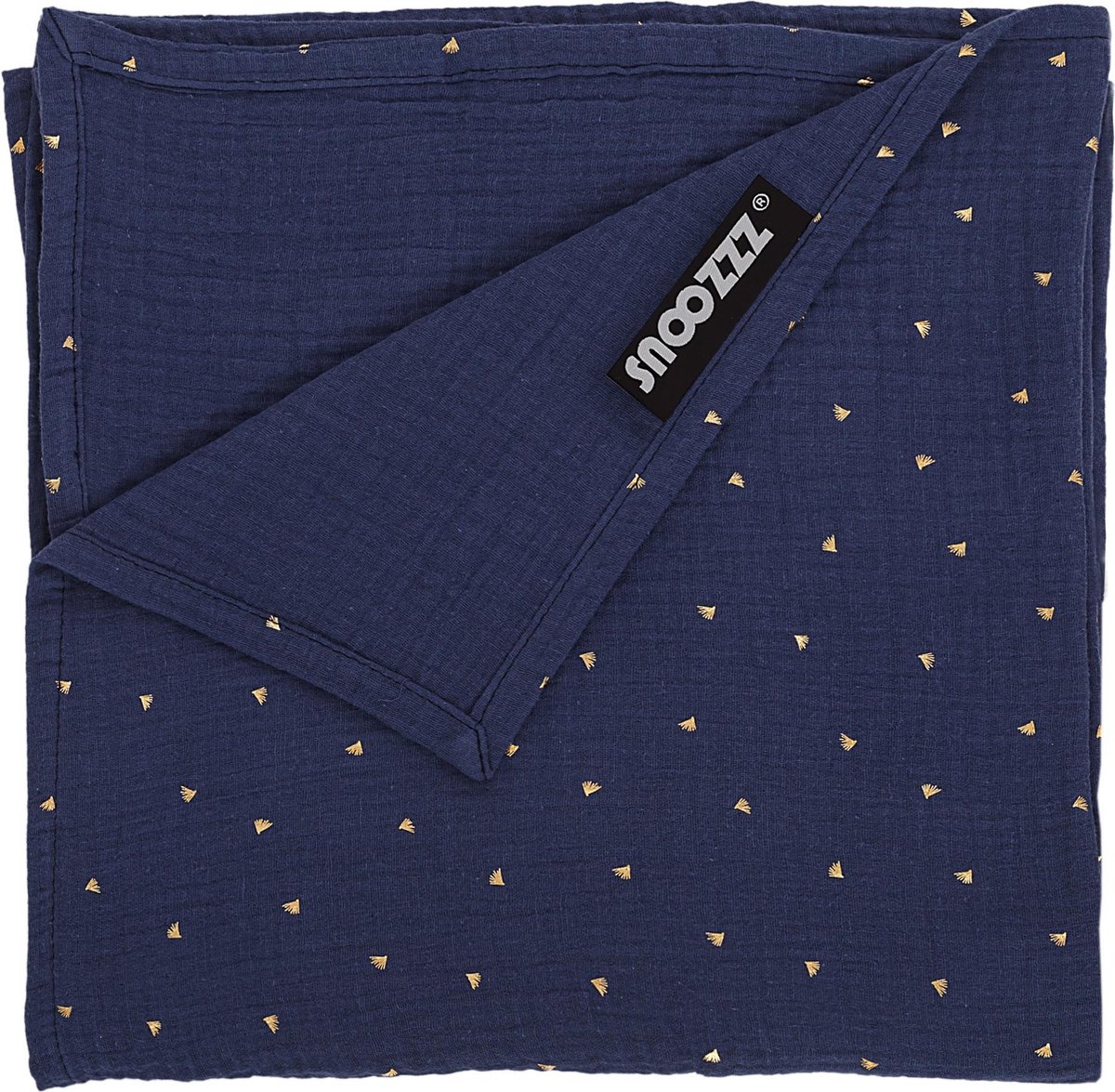 Goedkoopste Snoozzz Hydrofiel doek XL Swaddle - 120 x 120 cm - de beste kwaliteit zachte Hydrofiel - 100 katoen - Indigo blauw met goud