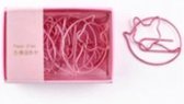 Vossen Roze Paperclips | Leuke Schattige Paperclips in een Doosje | Verschillende Vormen en Maten | Dieren Vossen | Metaal Roze | Metallic Pink | 8 Stuks per Doosje | Stevige Paperclips