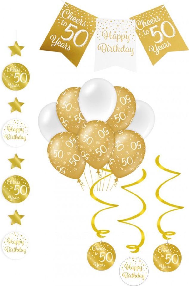 Fissaly® 50 Ans Sarah & Abraham Anniversaire Décoration Embellissement -  Ballons 