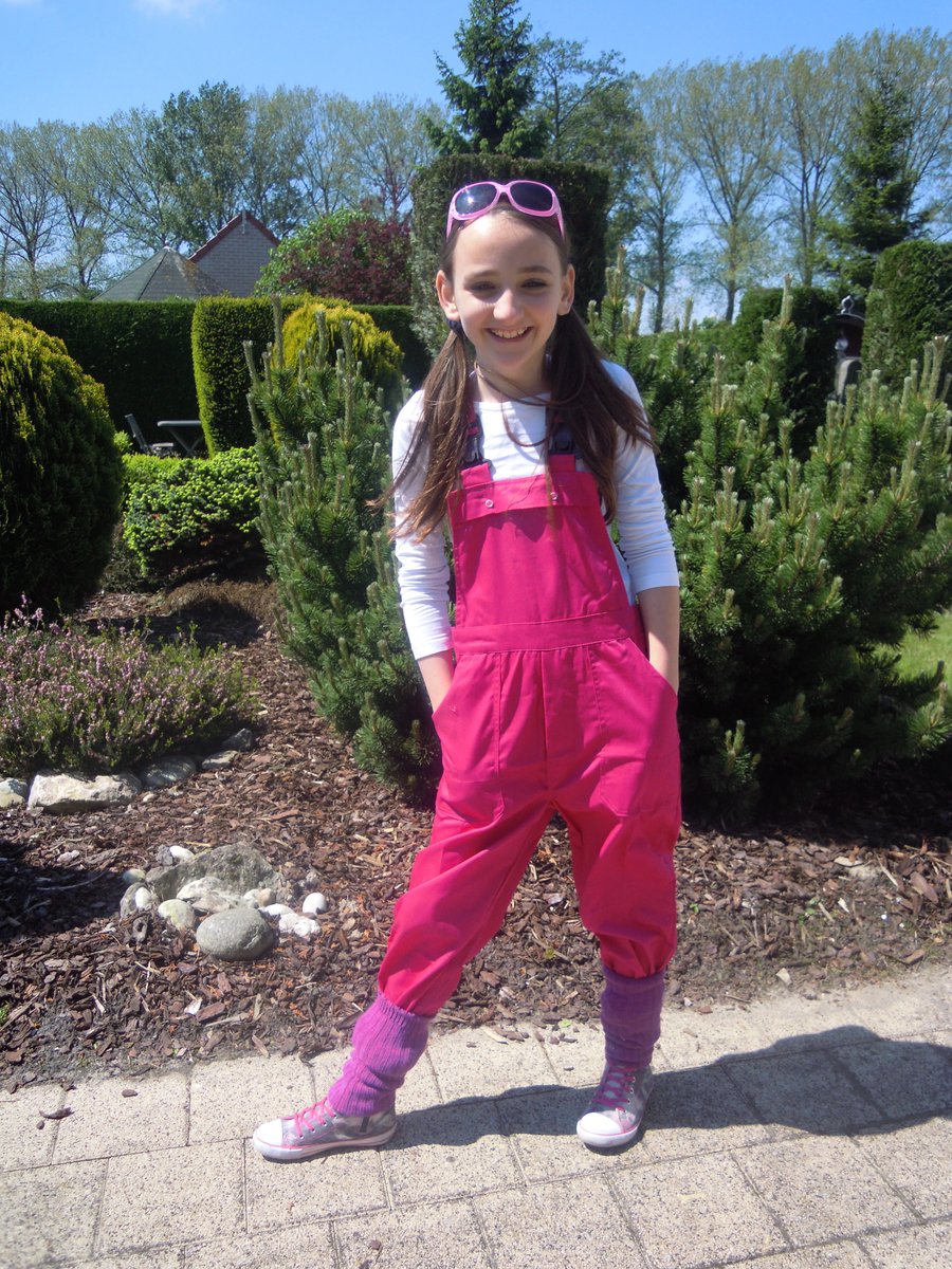 Party Tuinbroek Fuchsia Kinderen Premium - Maat 164