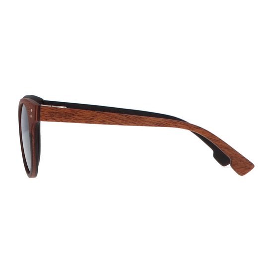 5one® Florence - Sapele hout zonnebril rond model met grijze lens van 5one® — afbeelding 4