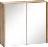 Spiegelkast Badkamer Eiken Wit 55x60 cm – Bodyl – Luxe Badkamer Spiegel Kast – Badkamerkast met Spiegel - Perfecthomeshop