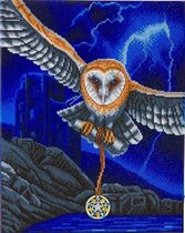 Diamond painting FRAMED MET LED - 40x50 cm - Heart of the storm owl