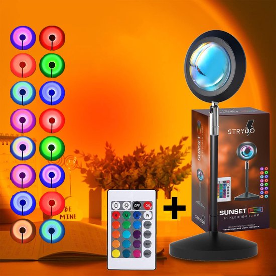 Aanvankelijk koppeling Dwaal Sunset lamp - 16 kleuren - Projector lamp - Afstandsbediening - remote  control -... | bol.com