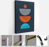 A trendy set of Abstract Black Hand Painted Illustrations for Postcard, Social Media Banner, Brochure Cover Design or Wall Decoration Background - Modern Art Canvas - Vertical - 19