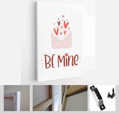 Valentines day minimalist vector card set with greeting sayings: be mine, just love, I’m yours, you are my happy place - Modern Art Canvas - Vertical - 1905986146 - 40-30 Vertical