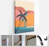 Itsallcanvas - Schilderij - Abstract Coloful Landscape Collection. Contemporary Art Beach Templates Art Vertical Vertical - Multicolor - 50 X 40 Cm