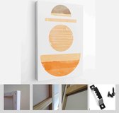 A trendy set of Abstract Orange and Red Hand Painted Illustrations for Wall Decoration, Social Media Banner, Brochure Cover Design Background - Modern Art Canvas - Vertical - 19113