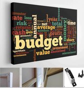 Itsallcanvas - Schilderij - Budget Concept In Tag Cloud On Art Horizontal Horizontal - Multicolor - 40 X 50 Cm