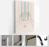 Modern Abstract Art Illustration with Woman Hands. Set of aesthetic organic art in one line style for house decoration - Modern Art Canvas - Vertical - 1957430644 - 115*75 Vertical