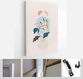 Abstract Botanical Organic Art Illustration. Set of soft color painting wall art for house decoration. Minimalistic canvas background design - Modern Art Canvas - Vertical - 195743