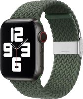 By Qubix Braided nylon bandje - Groen - Geschikt voor Apple Watch 42mm - 44mm - 45mm - Ultra - 49mm - Compatible Apple watch bandje - smartwatch
