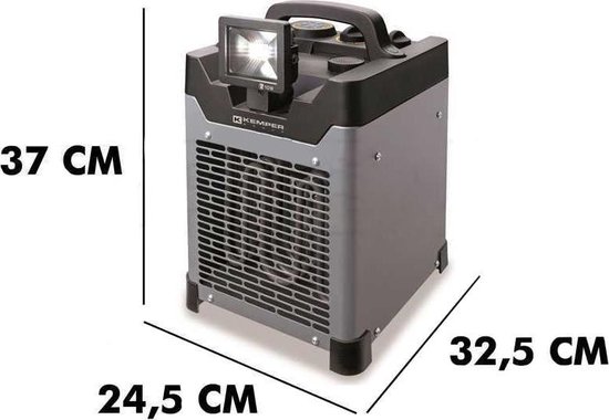 Kemper Heteluchtkanon heater elektrisch met LED lamp - 3 standen en... | bol.com