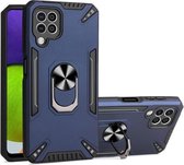 Voor Samsung Galaxy A22 4G PC + TPU-beschermhoes met 360 graden draaibare ringhouder (koningsblauw)