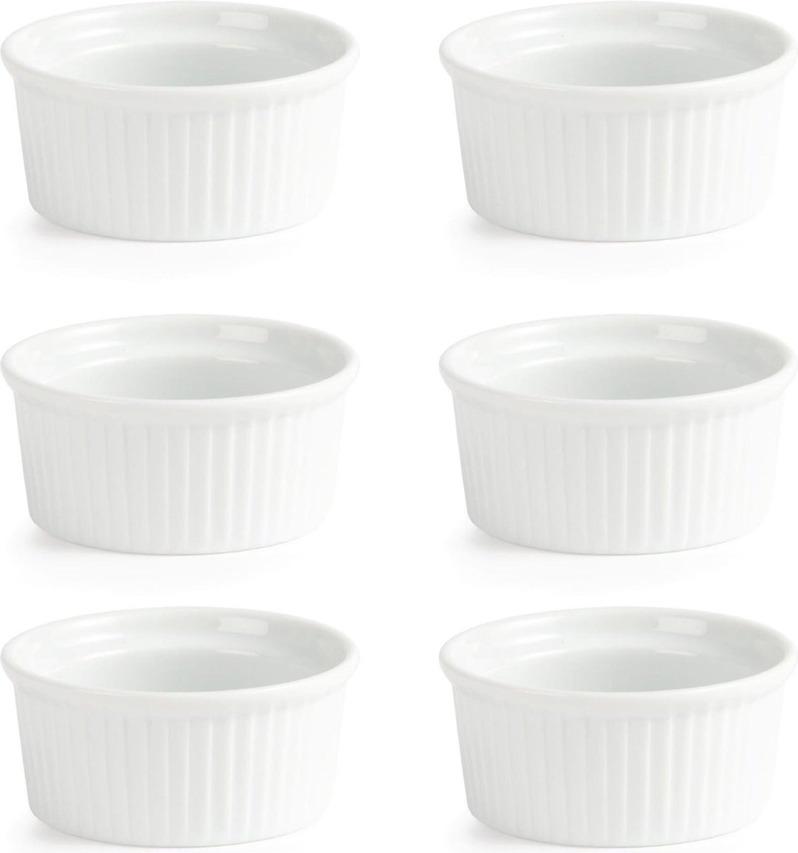 6x Crème brulée schaaltje / Ramekin - 9 cm - Olympia - geschikt voor oven, vriezer en vaatwasser - Olympia