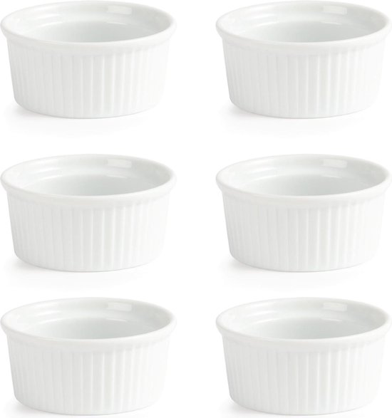 6x Crème brulée schaaltje / Ramekin - 9 cm - Olympia - geschikt voor oven, vriezer en vaatwasser