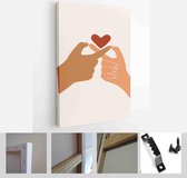 Set of abstract man and female shapes. Abstract couple portraits in pastel colors. Collection of contemporary art posters - Modern Art Canvas - Vertical - 1824656747 - 40-30 Vertic