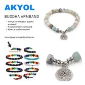 Akyol - Mala armband van natuursteen - Boeddha/Buddha - Voor heren en dames - Kralen armband - 20 cm - Meerdere kleuren
