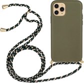 Coque iPhone 13 Pro avec Cordon - Vert Armée Sans Plastique - Cacious (série Eco strap)