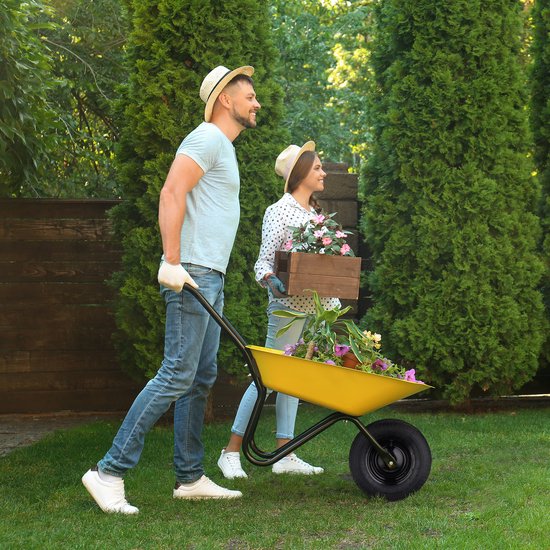 Relaxdays kruiwagenwiel - 4.80/4.00-8 - luchtband - stalen velg - ventiel - band tot 120 kg - zwart van Relaxdays — afbeelding 4