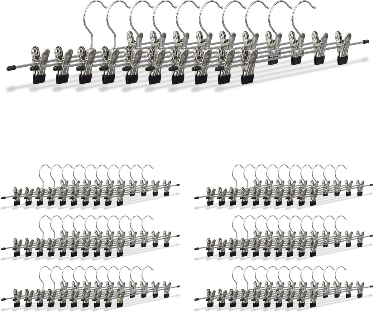 70x broekhanger metaal - klemmen met antislip - pantalonhanger - kledinghanger