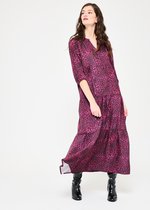 LOLALIZA Lange jurk met luipaard print - Paars - Maat 42