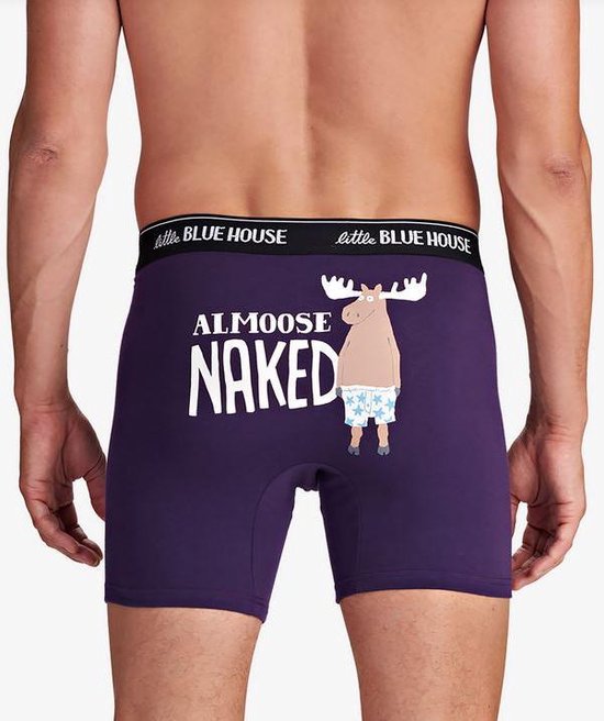 Little Blue House, Boxer homme violet Almoose Naked taille S