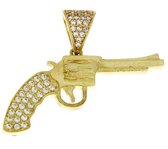 Huiscollectie 7000203 14 karaats Gouden Pistool Hanger Zirkonia