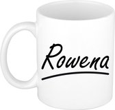 Rowena naam cadeau mok / beker sierlijke letters - Cadeau collega/ moederdag/ verjaardag of persoonlijke voornaam mok werknemers
