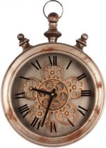 Wandklok - clock running gear | brown | iron/glass | 44x33.5x9 cm - ijzer - 44x335x9