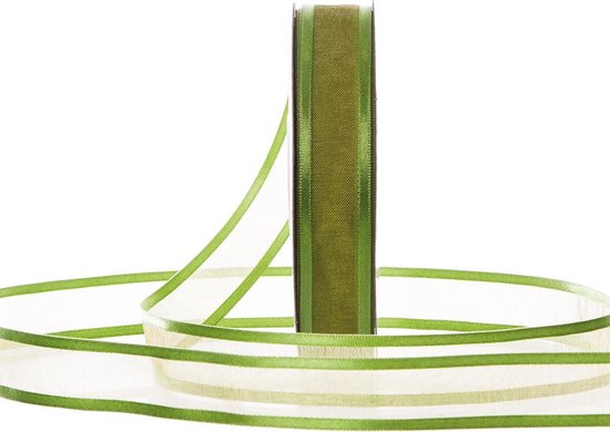Luxe Organza Lint Met Satijnen Rand Licht Roze 25mm X 25meter P 9866