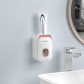 Supremium Tandpasta Dispenser Automatisch - Automatische Tandpasta Uitknijpen - Tandpasta Houder - Zonder Tandenborstel Houder - Roze