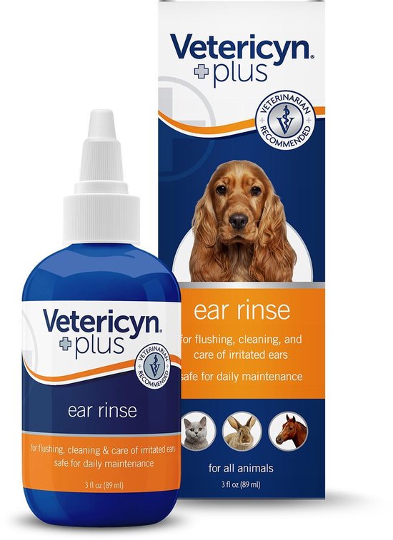 Vetericyn Plus Alle Diersoorten Oorzorg - Reiniger voor honden, katten en alle andere diersoorten. Vermindert irritatie, verwijdert geurtjes en ongewenste stoffen op een veilige en pijnloze manier. - Vetericyn