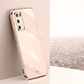 Voor OPPO A55 5G XINLI Straight 6D Plating Gold Edge TPU Shockproof Case (roze)