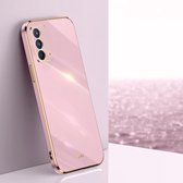 Voor OPPO K9 XINLI Rechte 6D Plating Gouden Rand TPU Schokbestendige Hoes (Cherry Purple)