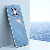 Voor Huawei Mate 40 Pro XINLI Straight 6D Plating Gold Edge TPU Shockproof Case (Celestial Blue)