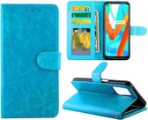 Voor OPPO Narzo 30 5G/Realme V13 5G/Realme 8 5G/Realme Q3I 5G Crazy Horse Textuur Lederen Horizontale Flip Beschermhoes met Houder & Kaartsleuven & Portemonnee & Fotolijst (Babyblauw)