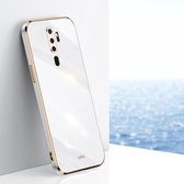 Voor OPPO A9 2020 / A11x XINLI rechte 6D plating gouden rand TPU schokbestendige behuizing (wit)