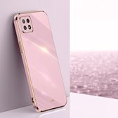 Voor OPPO Reno4 SE XINLI Straight 6D Plating Gold Edge TPU Shockproof Case (Cherry Purple)