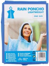 Regen poncho | Regenponcho  met capuchon | Regenjas | Onze size | Blauw | Lichtgewicht