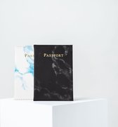 Thousandtravelmiles® – Paspoort Hoezen - Paspoort Covers Marmer Blauw & Zwart – Kunstleer – Inclusief pashouder – Spatwaterdicht