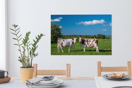 Peintures sur toile Animaux - Vaches - Paysage - 60x40 cm - Décoration murale