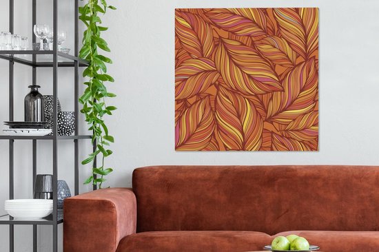 Toile à peindre motifs - Automne - Couleurs - 90x90 cm - Décoration murale