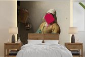 Behang - Fotobehang Het melkmeisje - Vermeer - Kunst - Breedte 280 cm x hoogte 280 cm