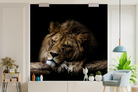 Papier peint - Papier peint photo Lion - Arbre - Marron - Largeur 350 cm x hauteur 350 cm