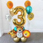 19 delig verjaardag ballonnen set - 3 jaar - Thema: Dieren