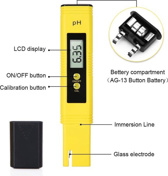 LUSQ - Digitale pH meter Batterijen en NL Gebruiksaanwijzing - Voor zwembad, aquarium, grond - LUSQ®