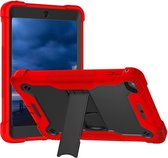 Siliconen + pc schokbestendige beschermhoes met houder voor iPad mini (2019) / mini 4 (rood + zwart)