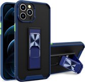 Dual-color Skin Feel TPU + PC Magnetische schokbestendige hoes met onzichtbare houder voor iPhone 12 Pro Max (koningsblauw)