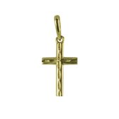 Silventi 132401301 Gouden hangertje - Kruis - Bewerkt - 11,5 x 7,8 mm - 14 Karaat - Bedel - Goud